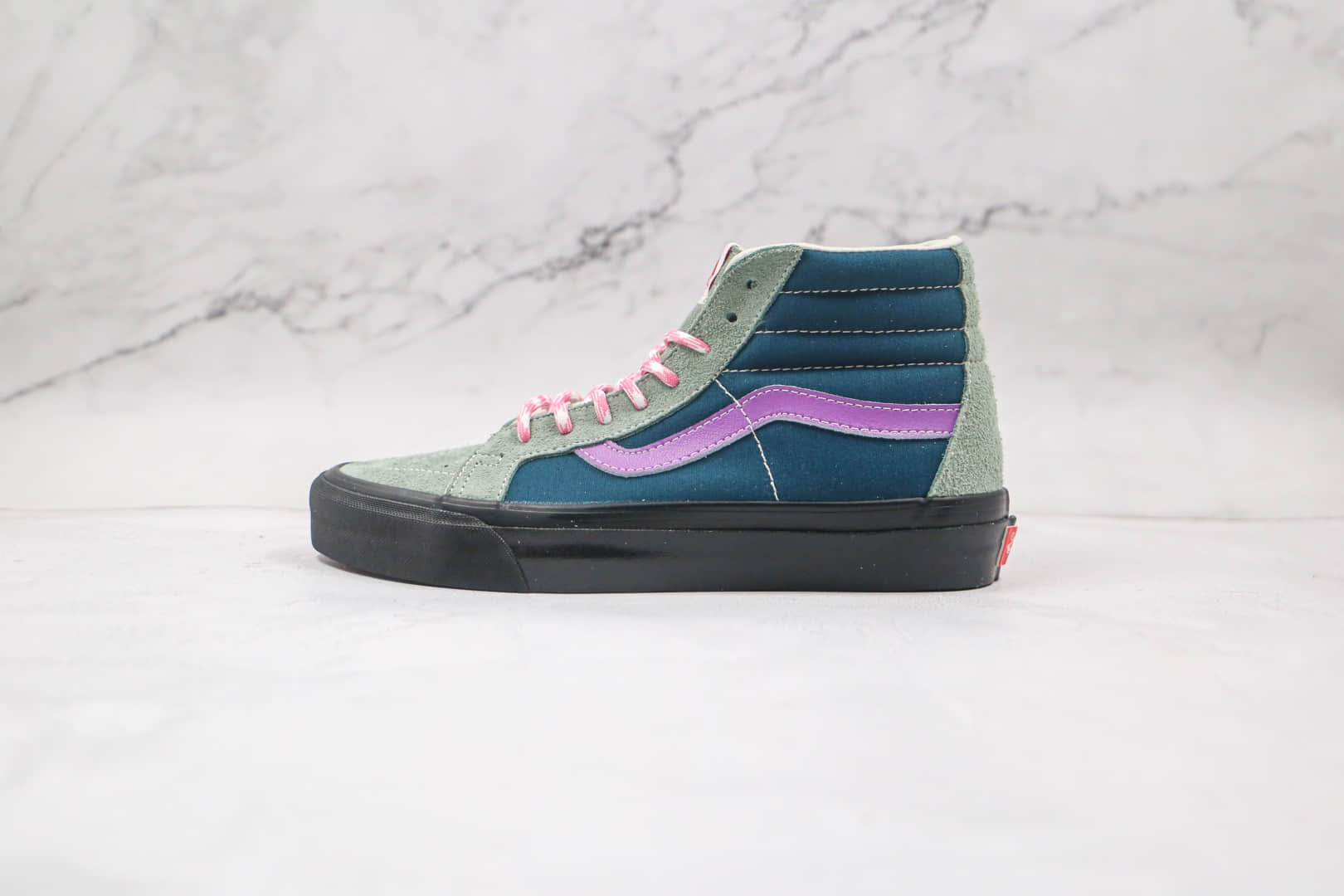 万斯Vans Vault OG SK8-Hi LX公司级版本高帮深绿紫色麂皮硫化板鞋正确原厂硫化大底原盒原标