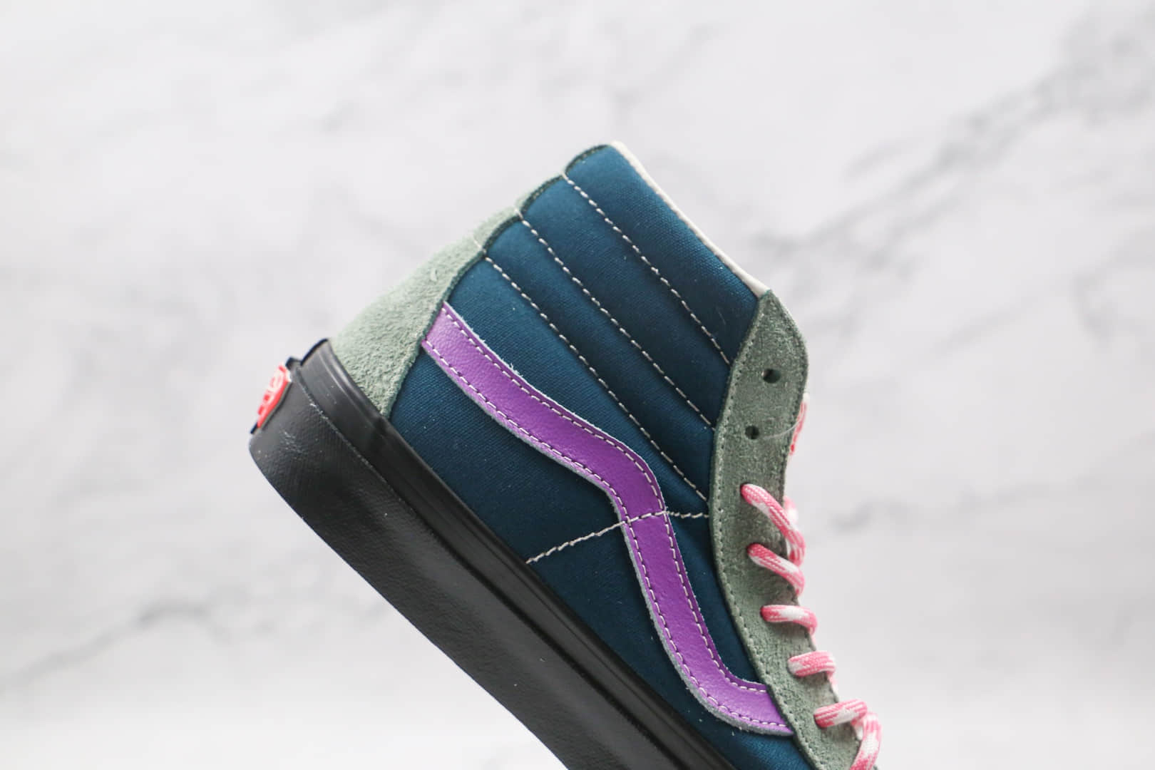 万斯Vans Vault OG SK8-Hi LX公司级版本高帮深绿紫色麂皮硫化板鞋正确原厂硫化大底原盒原标