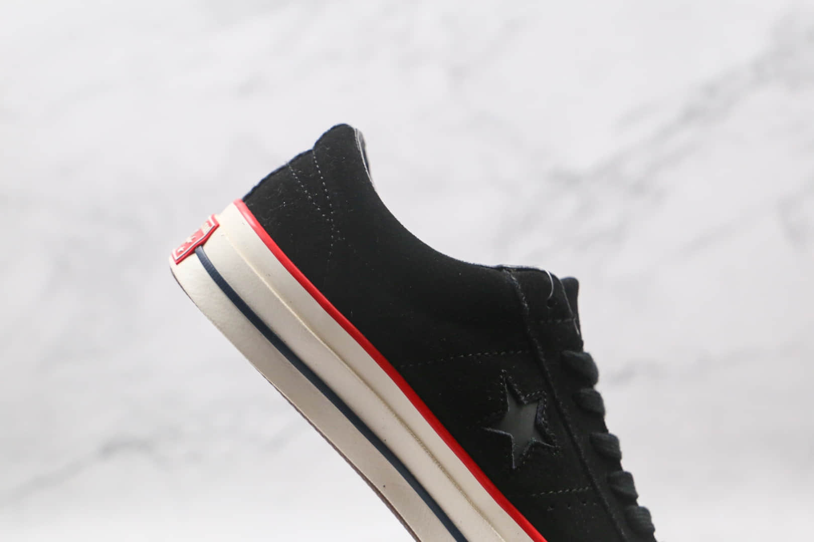 匡威Converse One Star公司级版本低帮杰克一星3M反光翻毛皮黑红硫化板鞋原楦头纸板打造