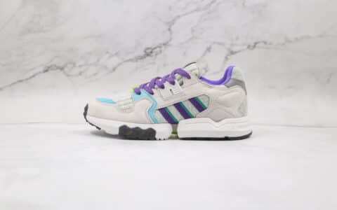 阿迪达斯Adidas Originals ZX Torsion纯原版本三叶草白紫绿蓝色ZX扭转系列慢跑鞋原盒原标 货号：EF4388