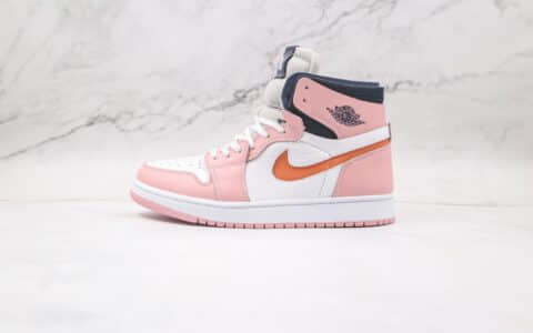 乔丹Air Jordan 1 Zoom Air CMFT纯原版本高帮AJ1粉红釉樱花粉板鞋内置Zoom气垫 货号：CT0979-601