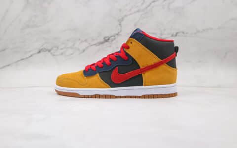 耐克Nike Dunk SB High纯原版本高帮SB DUNK帕帕熊黑黄红蓝色板鞋原楦头纸板打造 货号：313171-400