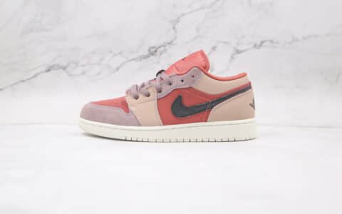 乔丹Air Jordan 1 Low Canyon Rust纯原版本低帮AJ1红豆奶茶红粉紫彩色拼接板鞋原楦头纸板打造 货号：DC0774-602