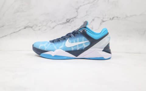 耐克Nike Zoom Kobe VII纯原版本科比7代蓝白色实战篮球鞋内置真实碳板气垫 货号：488371-401