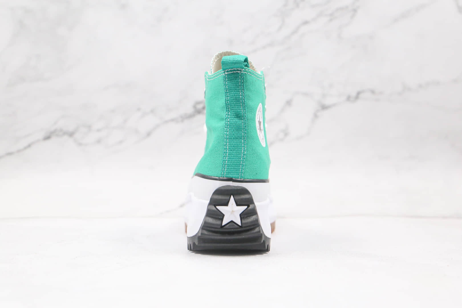 匡威Converse Run Star x JW Anderson联名款公司级版本厚底锯齿高帮绿色帆布鞋原厂硫化工艺