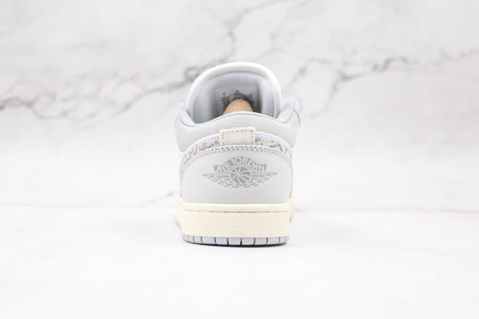 乔丹Air Jordan 1 Low PRM Elephant Print纯原版本低帮AJ1灰白大象爆裂纹板鞋原盒原标 货号：DH4269-100