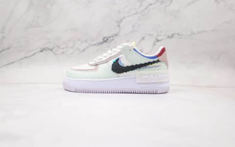 耐克Nike Air Force 1 Shadow纯原版本低帮空军一号马卡龙电玩像素板鞋内置气垫 货号：CV8480-300