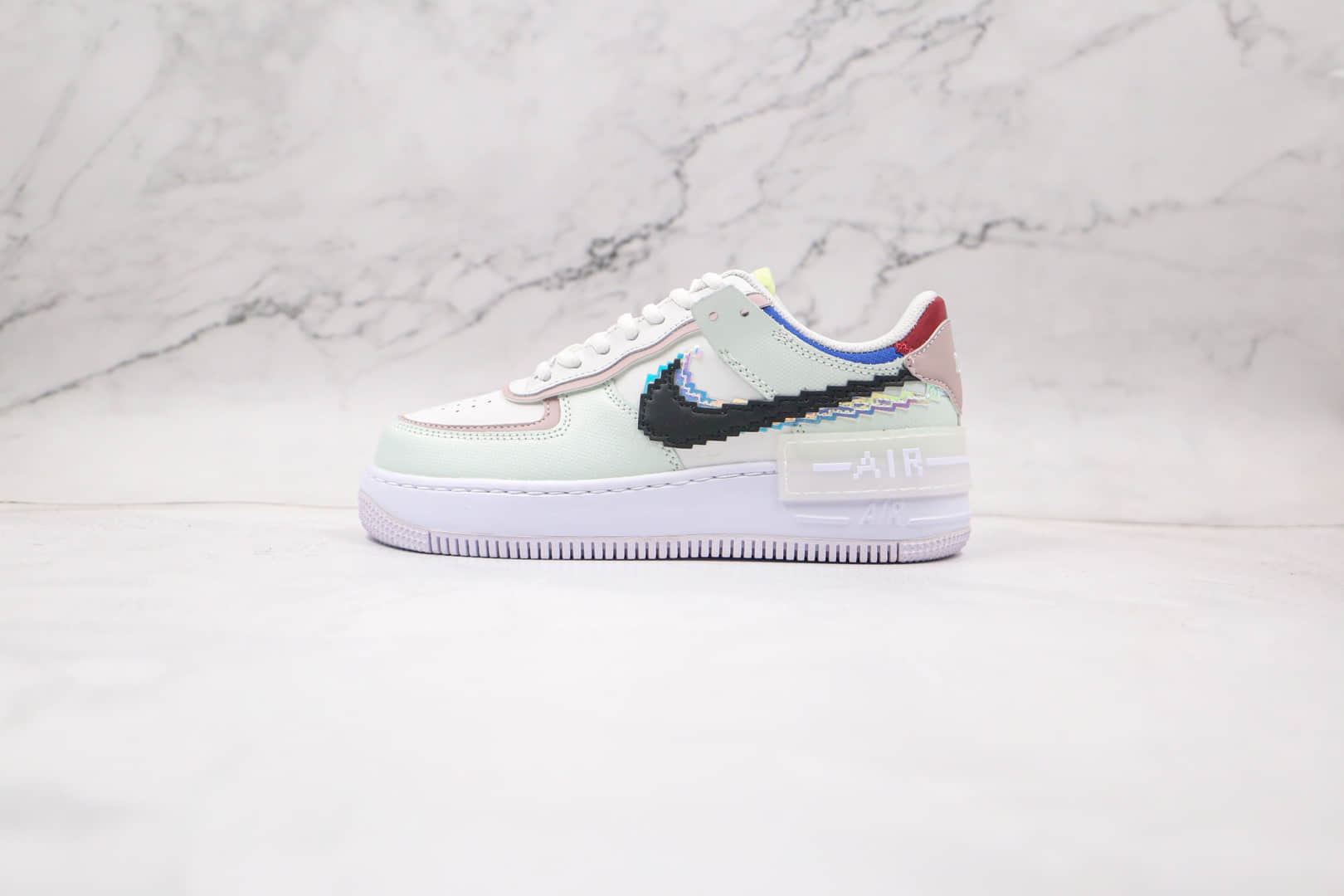 耐克Nike Air Force 1 Shadow纯原版本低帮空军一号马卡龙电玩像素板鞋内置气垫 货号：CV8480-300