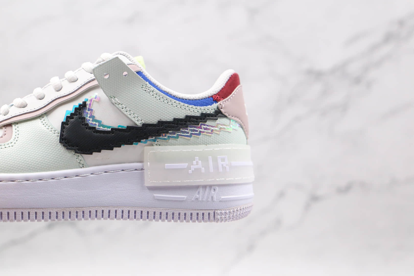 耐克Nike Air Force 1 Shadow纯原版本低帮空军一号马卡龙电玩像素板鞋内置气垫 货号：CV8480-300