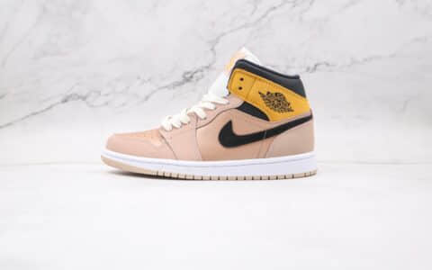 乔丹Air Jordan 1 Mid SE Particle Beige纯原版本中帮AJ1淡粉橘奶茶色板鞋原档案数据开发 货号：DD2224-200