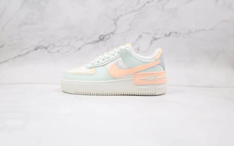 耐克Nike WMNS Air Force 1 Shadow纯原版本低帮空军一号马卡龙双钩白蓝粉色板鞋原楦头纸板打造 货号：CU8591-104