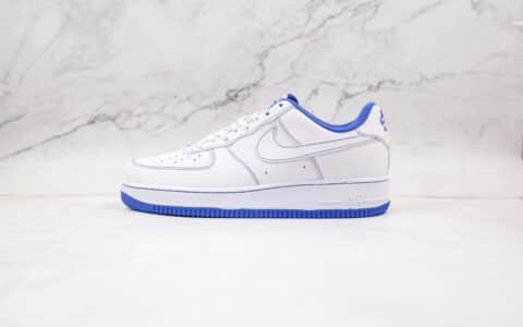 耐克Nike Air Force 1 07 White Black纯原版本低帮空军一号白蓝缝线板鞋内置全掌Sole气垫 货号：CV1752-101