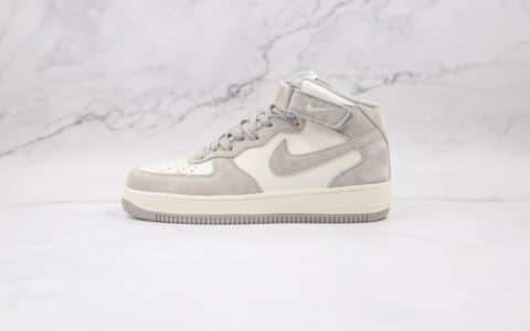 耐克Nike Air Force 1 07 MID纯原版本中帮空军一号灰白色鞋带反光板鞋内置Sole气垫 货号：CQ3866-015