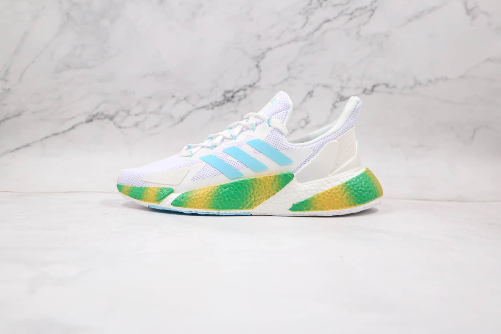 阿迪达斯Adidas X9000L4 Boost纯原版本爆米花跑鞋X9000L4灰白绿色原档案数据开发 货号：FY3230