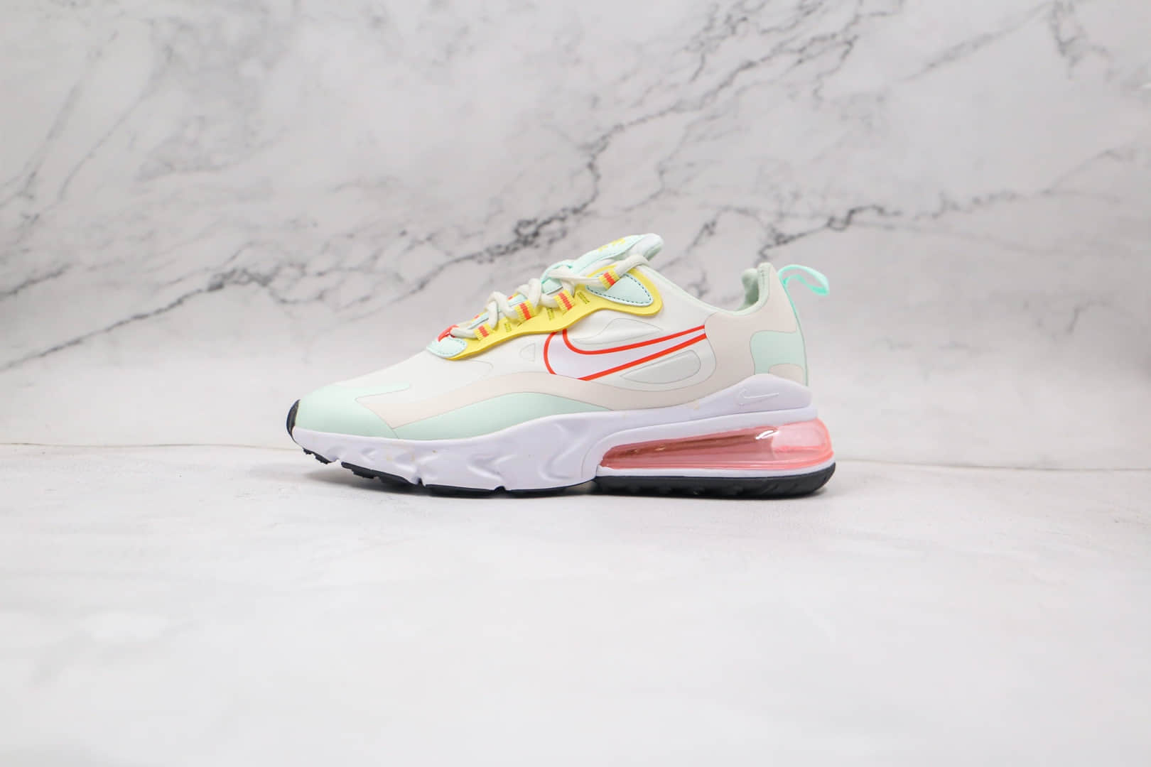 耐克Nike React Air Max 270V2纯原版本半掌气垫Max270白绿色跑鞋原厂真小潘气垫 货号：CV8818-102