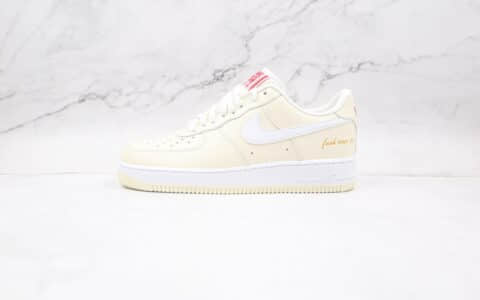 耐克Nike AIR FORCE 1 '07 PRM EMB纯原版本低帮空军一号米白爆米花色板鞋原盒原标 货号：CW2919-100