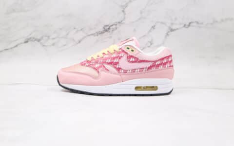 耐克Nike Air Max 1 Strawberry Lemonade纯原版本弹幕粉色反光气垫鞋原档案数据开发 货号：CJ0609-600