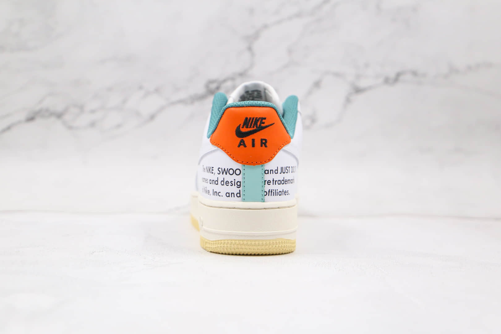 耐克Nike Air Force 1 LOW纯原版本低帮空军一号白绿橙板鞋内置气垫 货号：DM0970-111