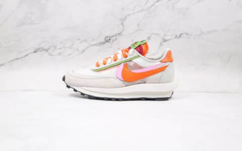 耐克NIKE LDV Waffle x Sacai联名款纯原版本华夫白橙粉解构慢跑鞋原档案数据开发原盒原标 货号：DH1347-100