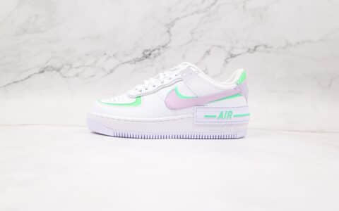 耐克Nike WMNS Air Force 1 Shadow纯原版本低帮空军一号马卡龙双勾白紫粉绿板鞋原盒原标 货号：CU8591-103