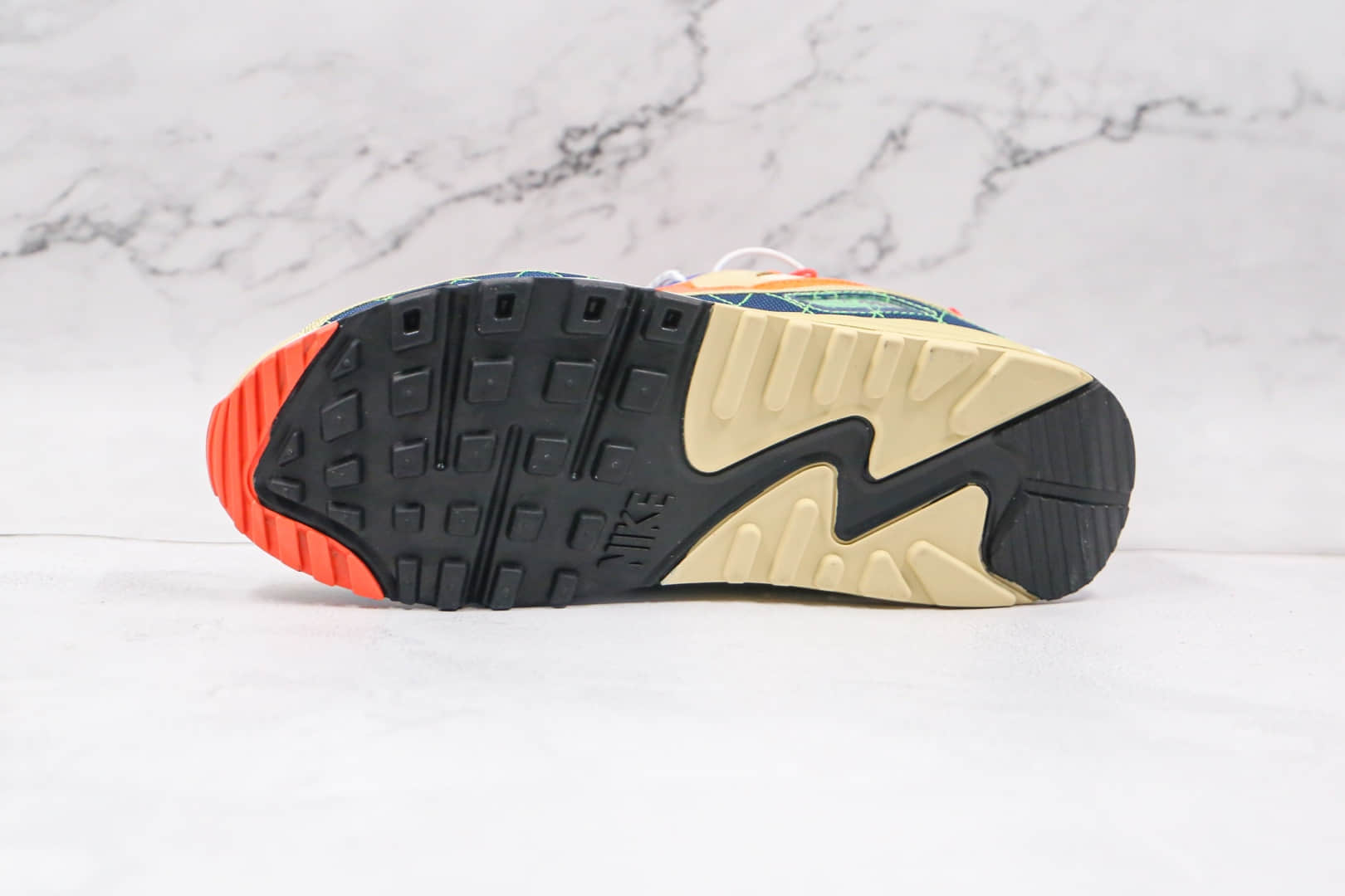 耐克Nike Air Max 90纯原版本复古Max90黄蓝红紫橙鸳鸯拼色气垫鞋原档案数据开发 货号：CZ9078-784