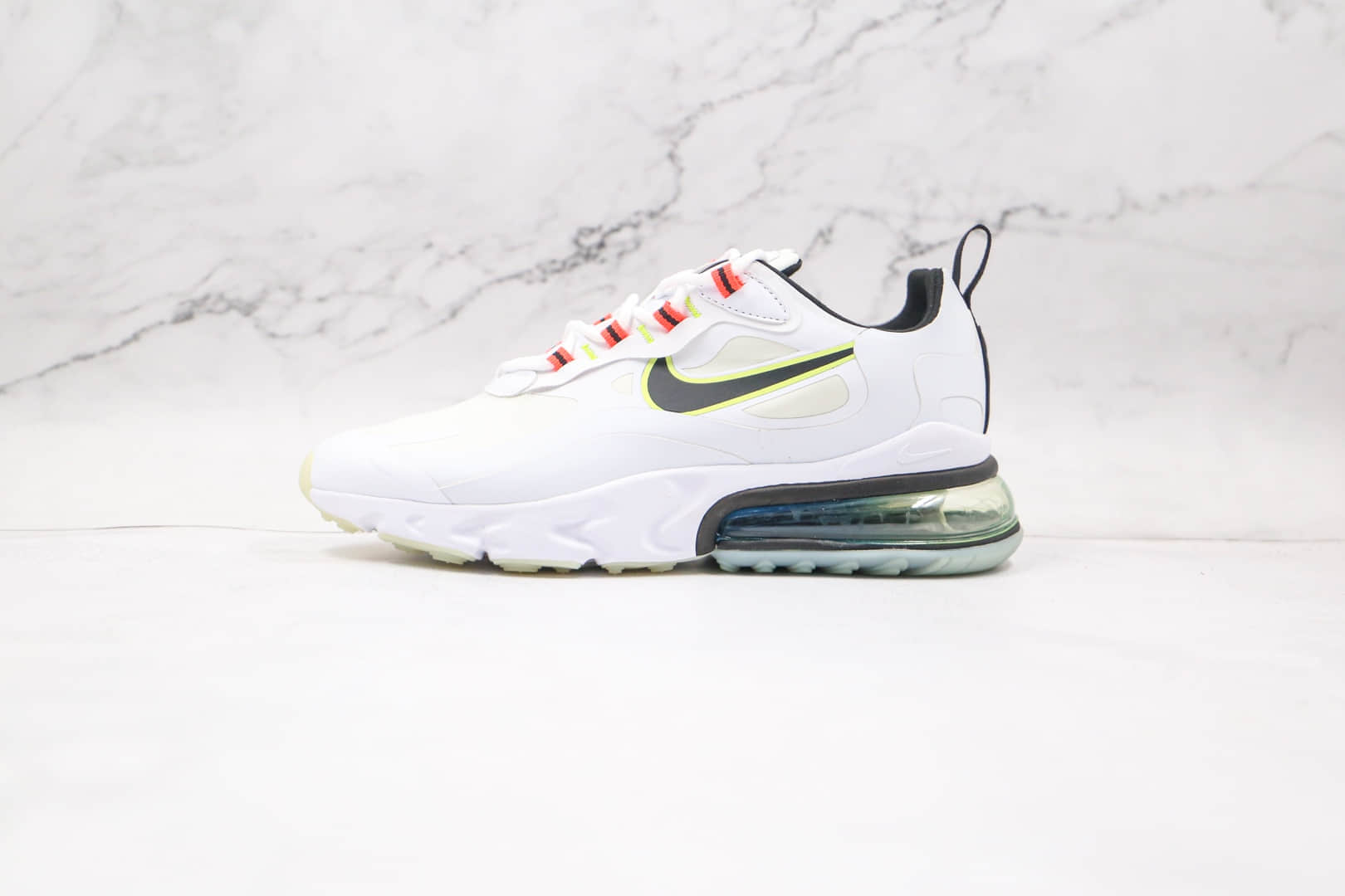 耐克Nike Air Max 270 React纯原版本半掌气垫Max270白绿黑色内置真小潘气垫 货号：CZ6685-100