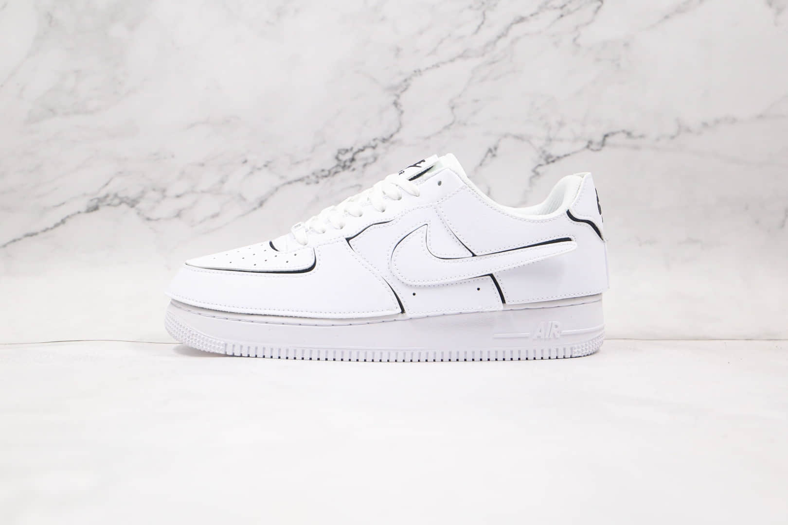 耐克Nike Air Force 1 Low纯原版本低帮空军一号纯白橙色换勾魔术贴板鞋原楦头纸板打造 货号：CZ5093-100