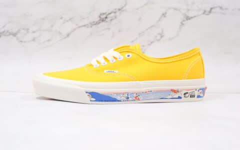 万斯Vans Authentic 44 DX公司级版本低帮安纳海姆黄色帆布冲浪图案硫化板鞋原盒原标 货号：VN0A54F341Q