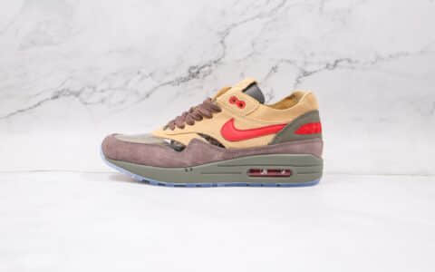 耐克Nike Air Max 1 Tea Leaf Brown x CLOT陈冠希联名款纯原版本Max 1中国限定死亡之吻气垫鞋原盒配件齐全 货号：DD1870-200