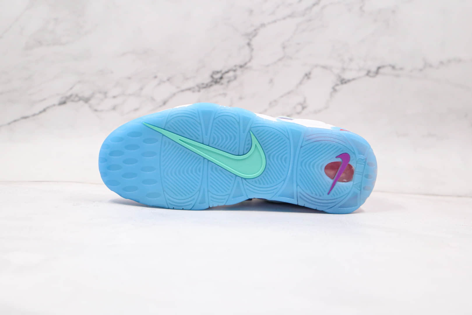 耐克Nike Air More Uptempo纯原版本白蓝橙紫色法国限定皮蓬篮球鞋原鞋开模一比一打造 货号：DH0624-500