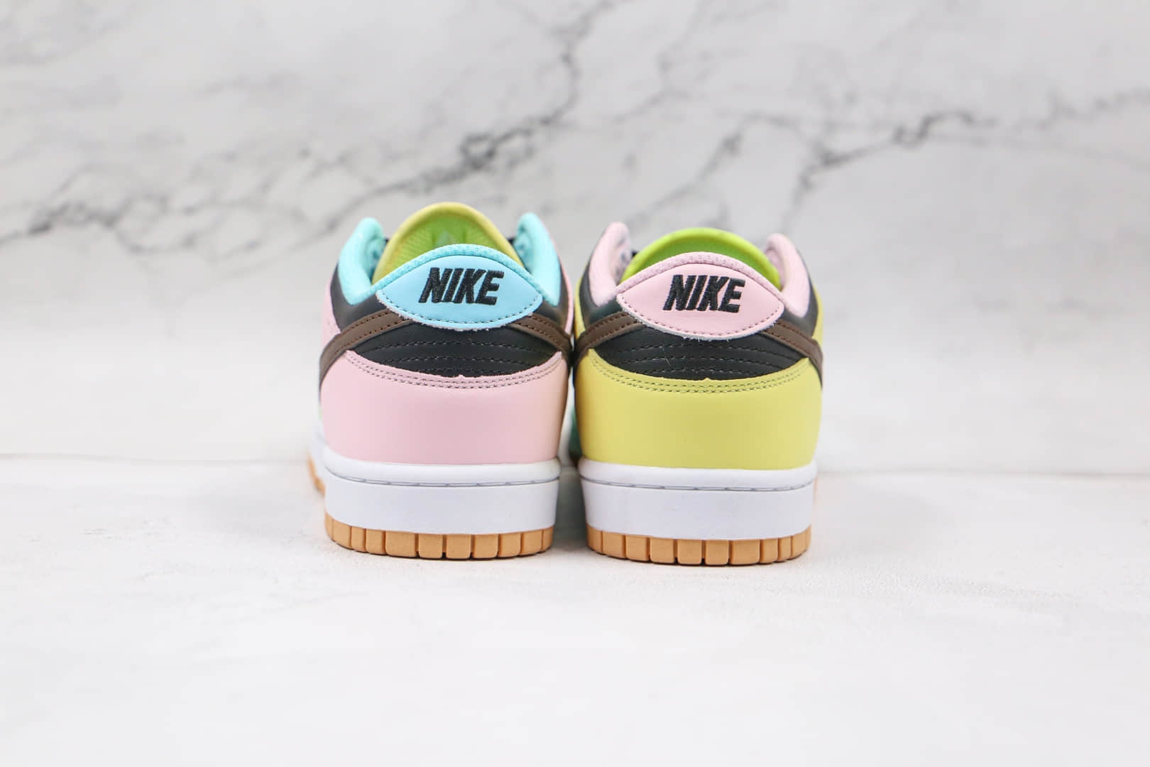 耐克Nike SB Dunk Low Free 99纯原版本低帮SB DUNK绿黑粉棕蓝黄彩色拼接鸳鸯板鞋内置后跟Zoom气垫 货号：DH0925-001