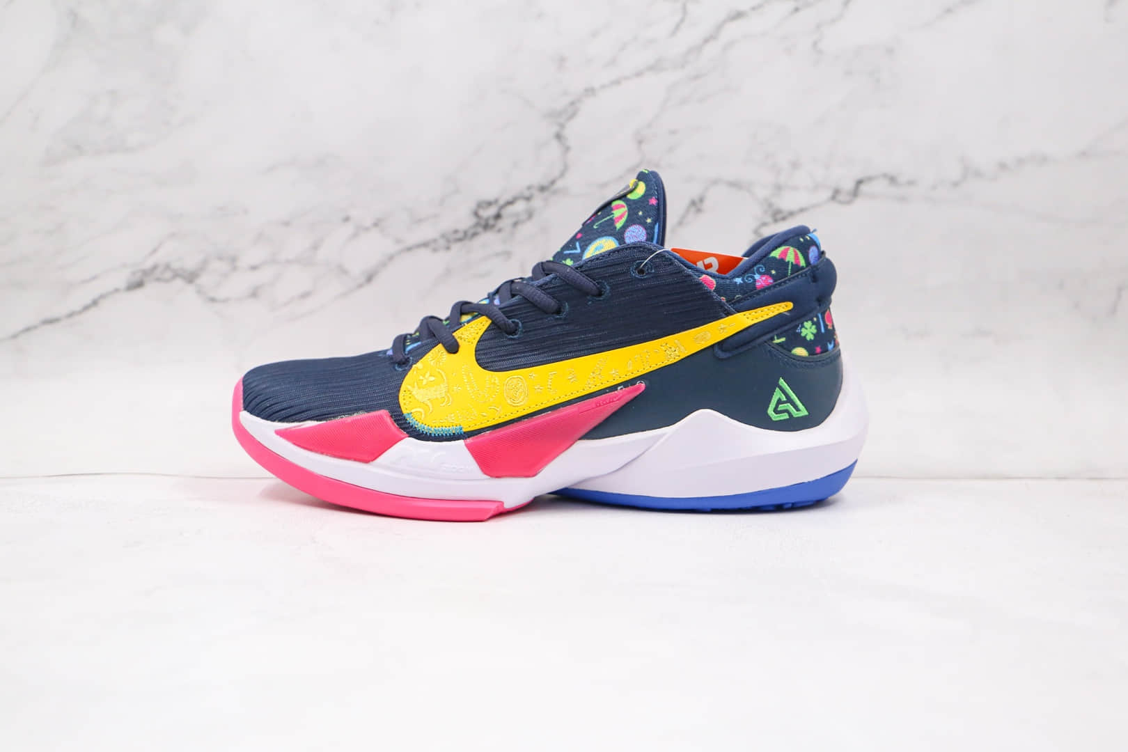 耐克Nike Zoom Freak 2 Midnight Navy纯原版本字母哥二代圣诞配色篮球鞋支持实战 货号：DB4689-400