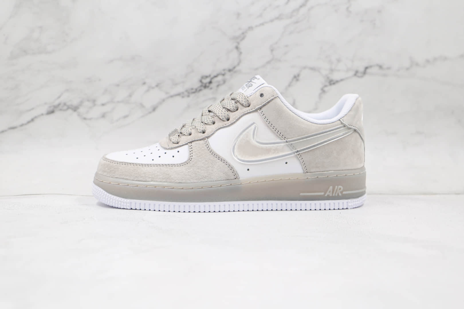 耐克Nike Air Force 1 07纯原版本低帮空军一号灰白熊猫果冻勾板鞋内置气垫 货号：CN1228-003