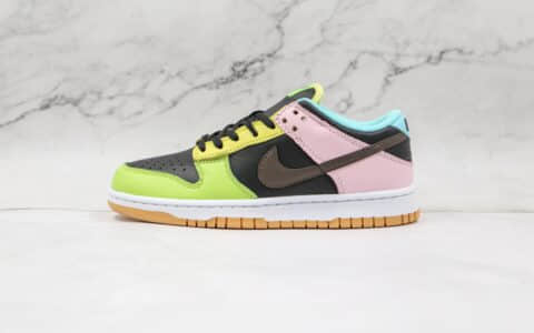 耐克Nike SB Dunk Low Free 99纯原版本低帮SB DUNK绿黑粉棕蓝黄彩色拼接板鞋内置气垫原盒原标 货号：DH0952-001