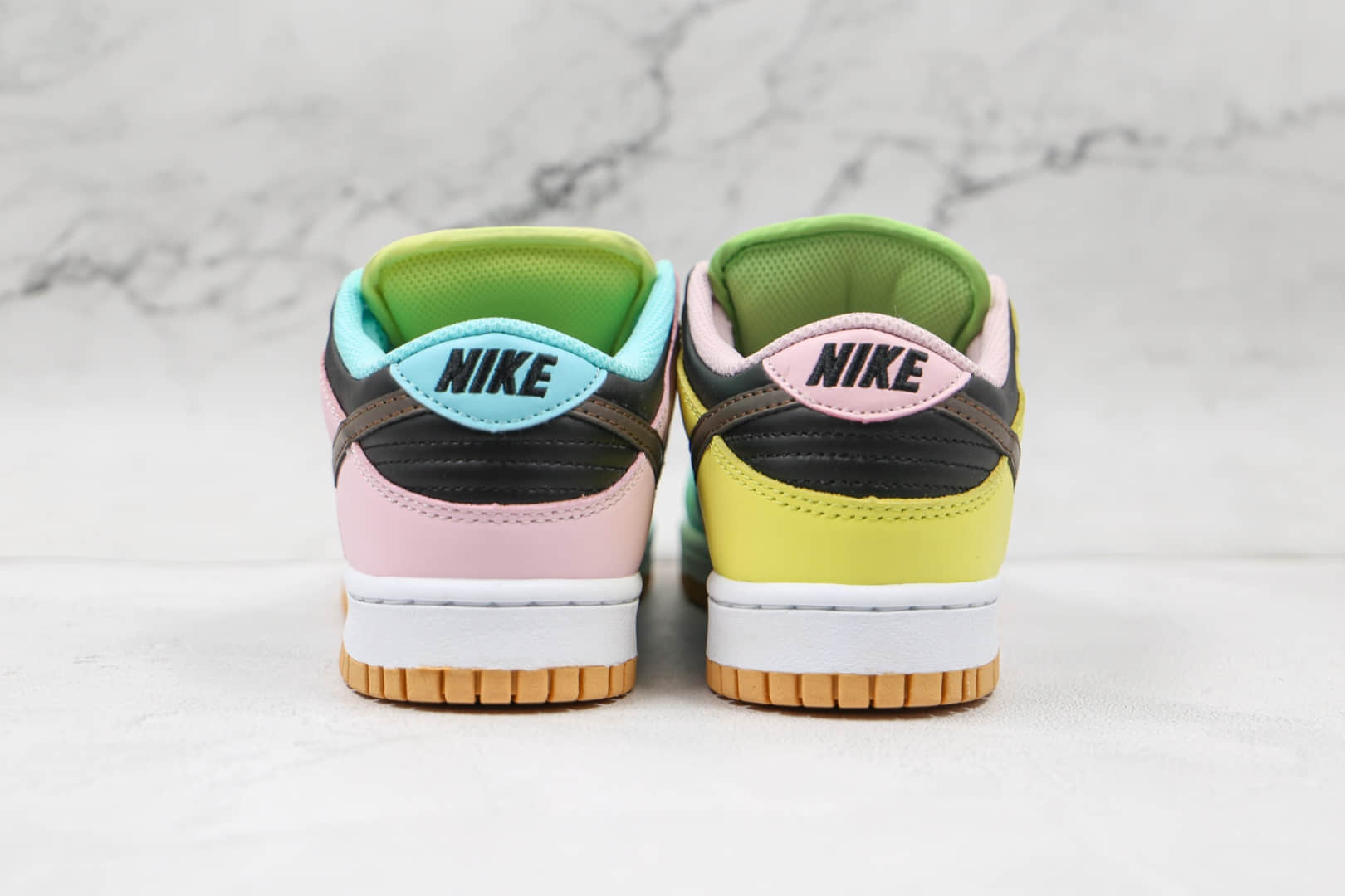 耐克Nike SB Dunk Low Free 99纯原版本低帮SB DUNK绿黑粉棕蓝黄彩色拼接板鞋内置气垫原盒原标 货号：DH0952-001