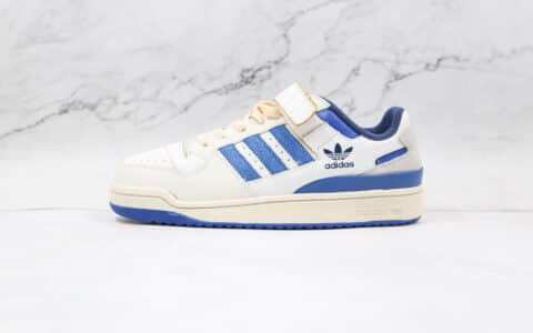 阿迪达斯adidas Forum 84 Low OG Bright Blue纯原版本三叶草白蓝色魔术贴板鞋原档案数据开发 货号：S23764