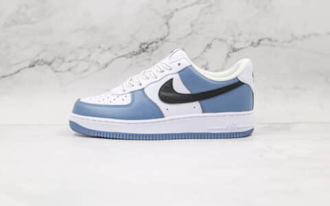 耐克Nike Air Force 1 07 Low纯原版本低帮空军一号天晴蓝黑勾板鞋内置气垫 货号：CQ5059-109