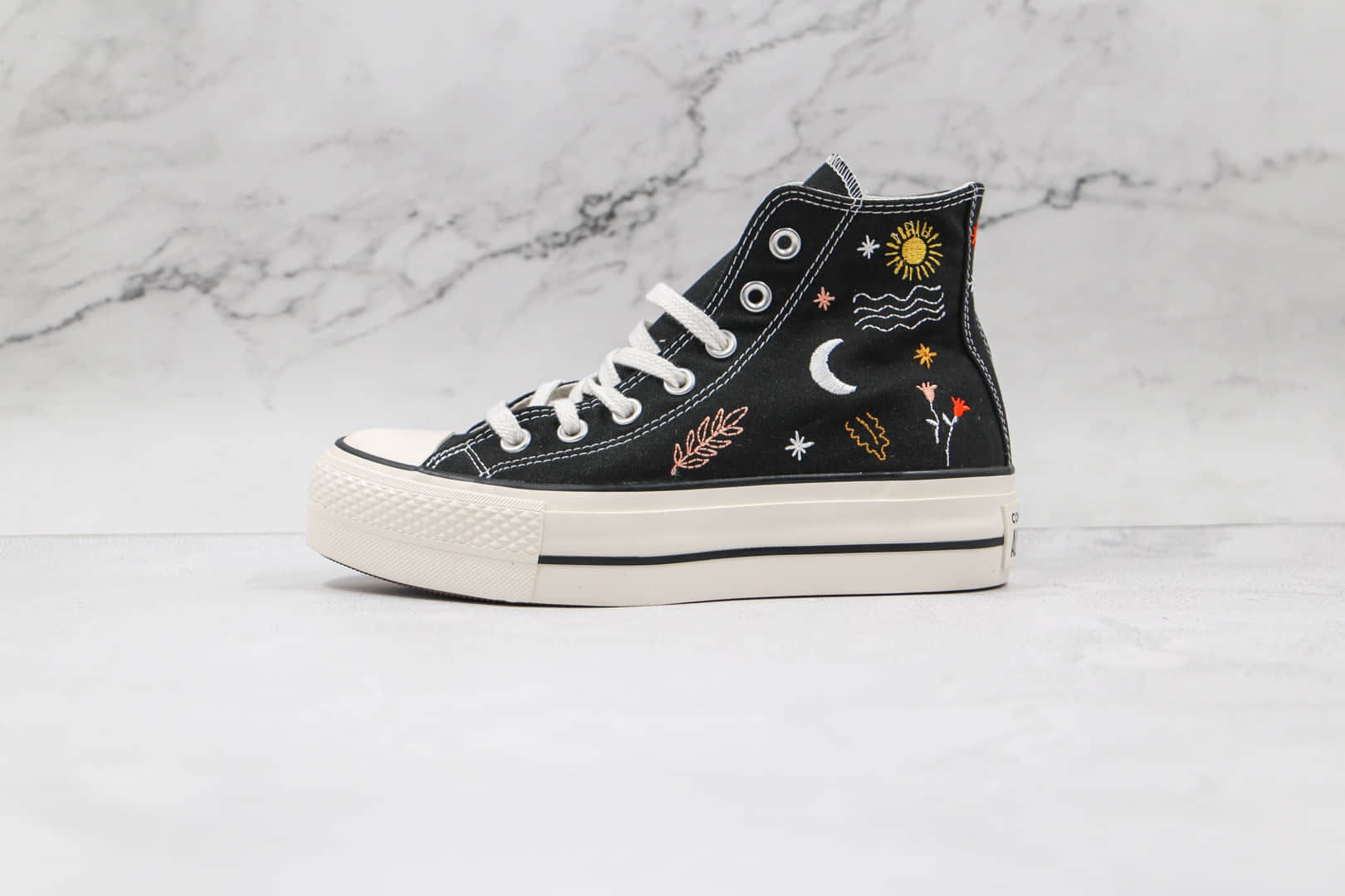 匡威CONVERSE 1970S公司级版本厚底黑色刺绣星辰大海配色硫化板鞋原鞋开模一比一打造 货号：571085C