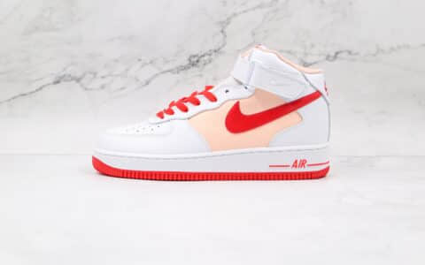 耐克Nike Air Force 1 07 Mid纯原版本中帮空军一号白橘红色拼接板鞋原楦头纸板打造 货号：CD0884-123