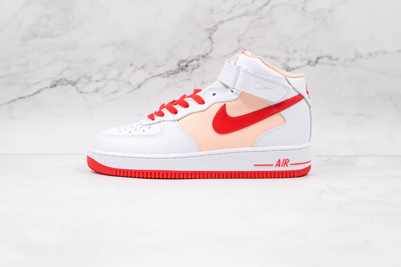 耐克Nike Air Force 1 07 Mid纯原版本中帮空军一号白橘红色拼接板鞋原楦头纸板打造 货号：CD0884-123