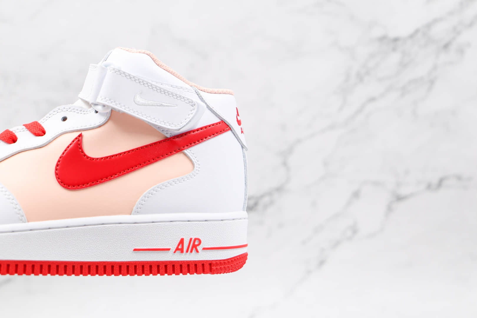 耐克Nike Air Force 1 07 Mid纯原版本中帮空军一号白橘红色拼接板鞋原楦头纸板打造 货号：CD0884-123