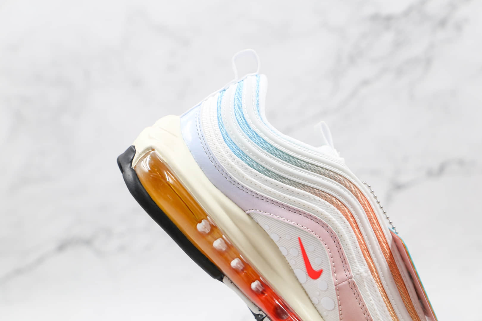 耐克Nike Air Max 97纯原版本子弹头复古气垫鞋Max97粉色渐变内置真小潘气垫 货号：DD8500-161