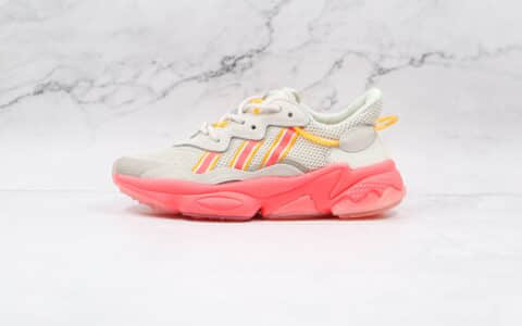 阿迪达斯Adidas OZWEEGO 2021纯原版本水管灰白粉色复古老爹鞋原盒原标 货号：FV9747