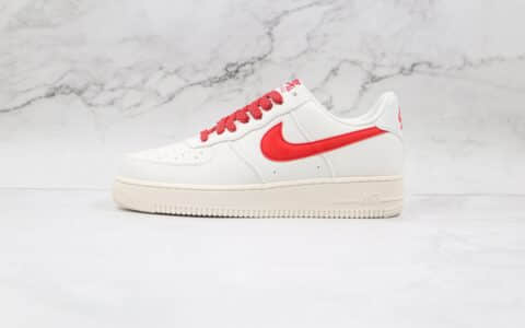 耐克Nike Air Force 1 Low 07纯原版本低帮空军一号灰白红色帆布板鞋内置气垫 货号：315122-103