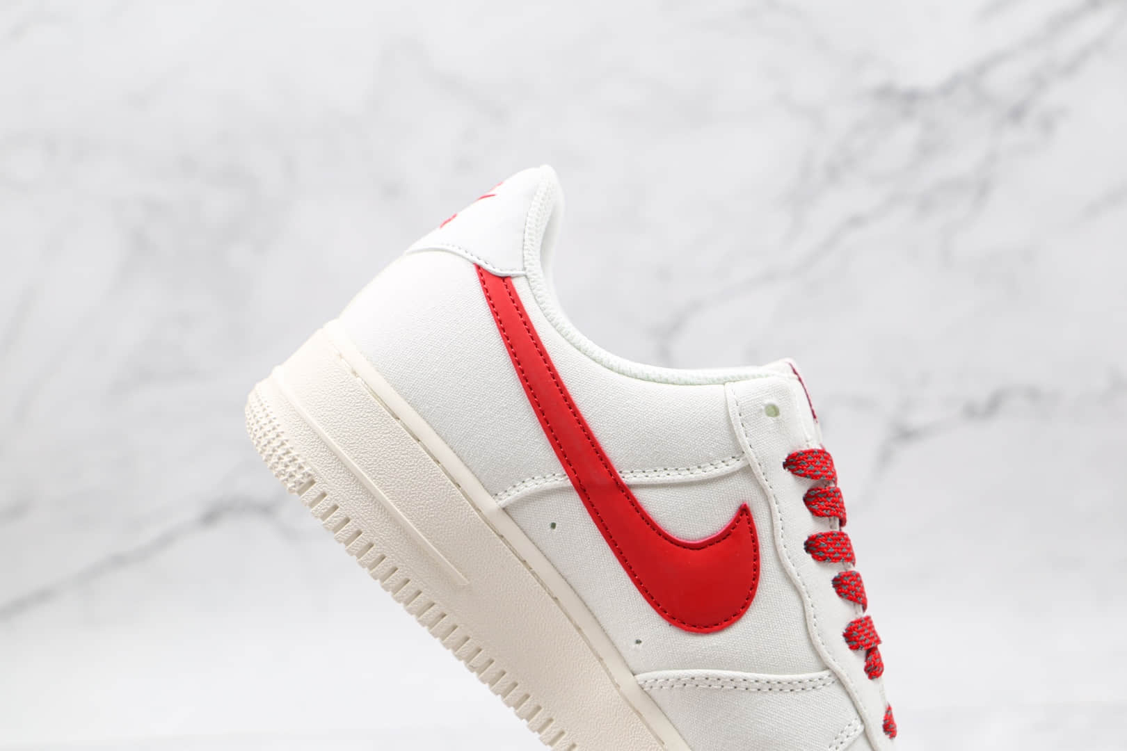 耐克Nike Air Force 1 Low 07纯原版本低帮空军一号灰白红色帆布板鞋内置气垫 货号：315122-103