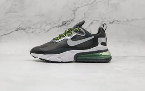 耐克Nike Air Max 270 React纯原版本半掌气垫Max270赛车系列黑绿银色内置真小潘气垫 货号：CT1647-001