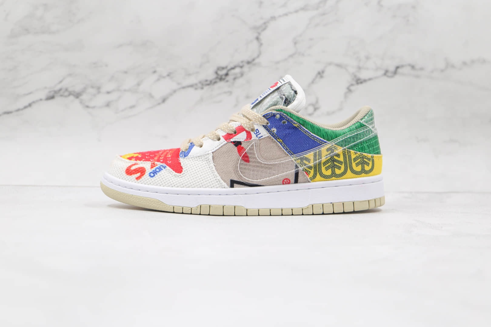 耐克Nike Dunk Low City Market纯原版本低帮SB DUNK城市联名拼接涂鸦板鞋原档案数据开发原盒原标 货号：DA6125-900