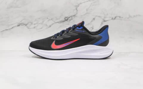 耐克NIKE AIR ZOOM PEGASUS 7X纯原版本登月7代黑蓝红色马拉松跑鞋原档案数据开发 货号：CJ0291-006