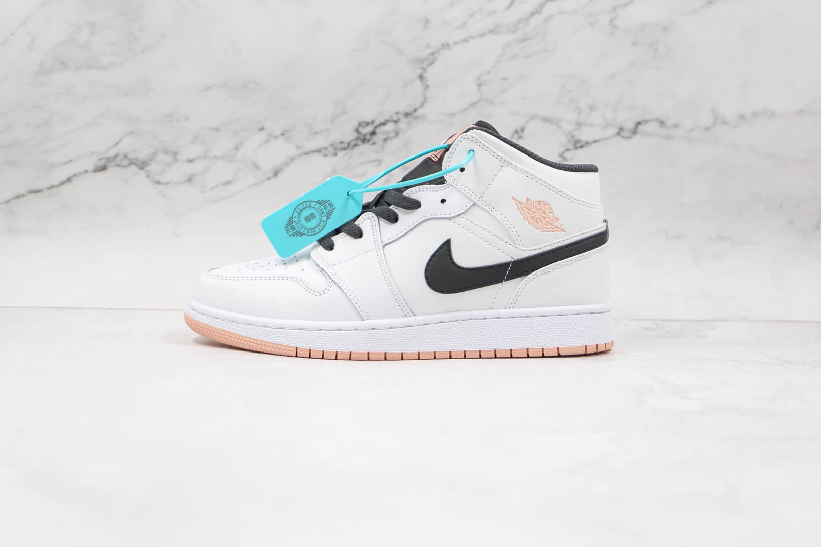 乔丹Air Jordan 1 Mid GS Arctic Orange纯原版本中帮AJ1北极橙板鞋原档案数据开发 货号：554725-180