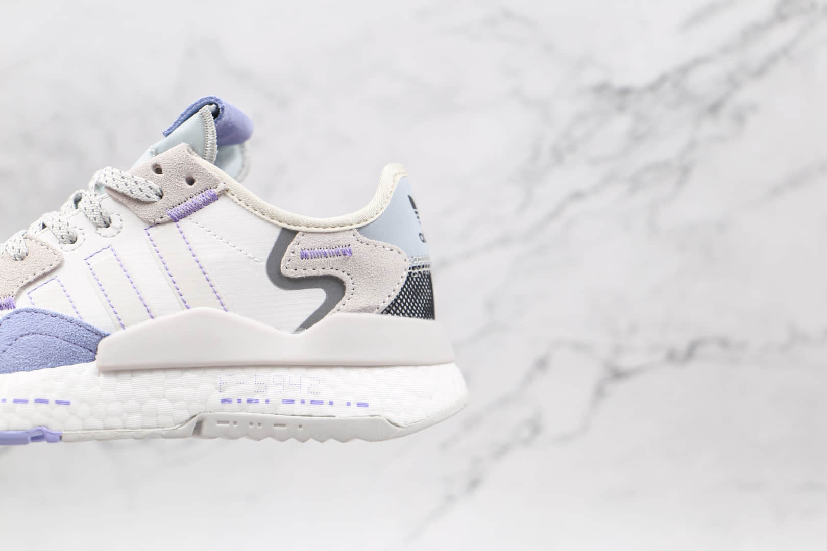 阿迪达斯Adidas Nite Jogger 2019 Boost纯原版本夜行者一代白紫色爆米花跑鞋原档案数据开发 货号：HO3250